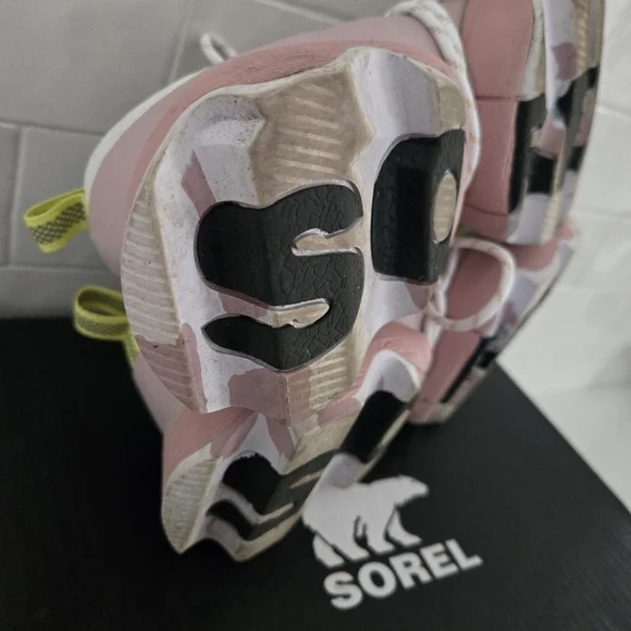 Sorel Kinetic Impact Lace-Up Chunky Sneaker White Eraser Pink Size 8 - Picture 5 of 7